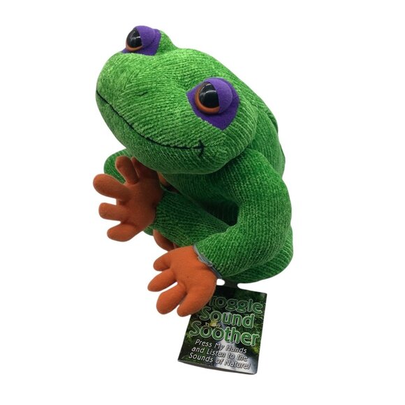 Froggie Sound Soother Plush Toy Relaxing Nature Sounds Green Orange WORKS 10" - Picture 1 of 8